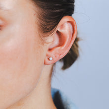 Load image into Gallery viewer, 1/5 Carat Diamond Stud Earrings in Sterling Silver