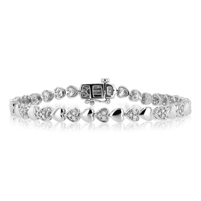 1/2 Carat Fancy Diamond Bracelet in Sterling Silver 17.5CM