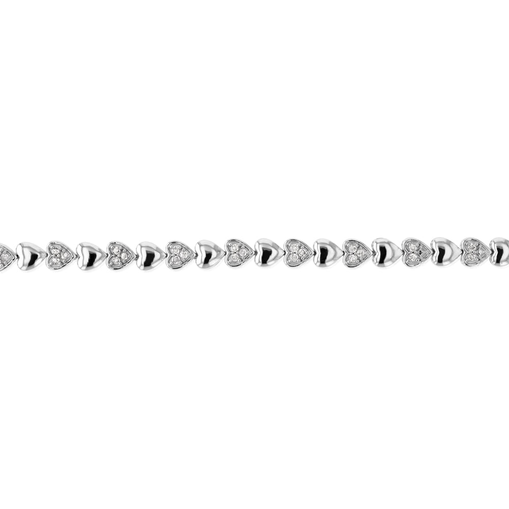 1/2 Carat Fancy Diamond Bracelet in Sterling Silver 17.5CM