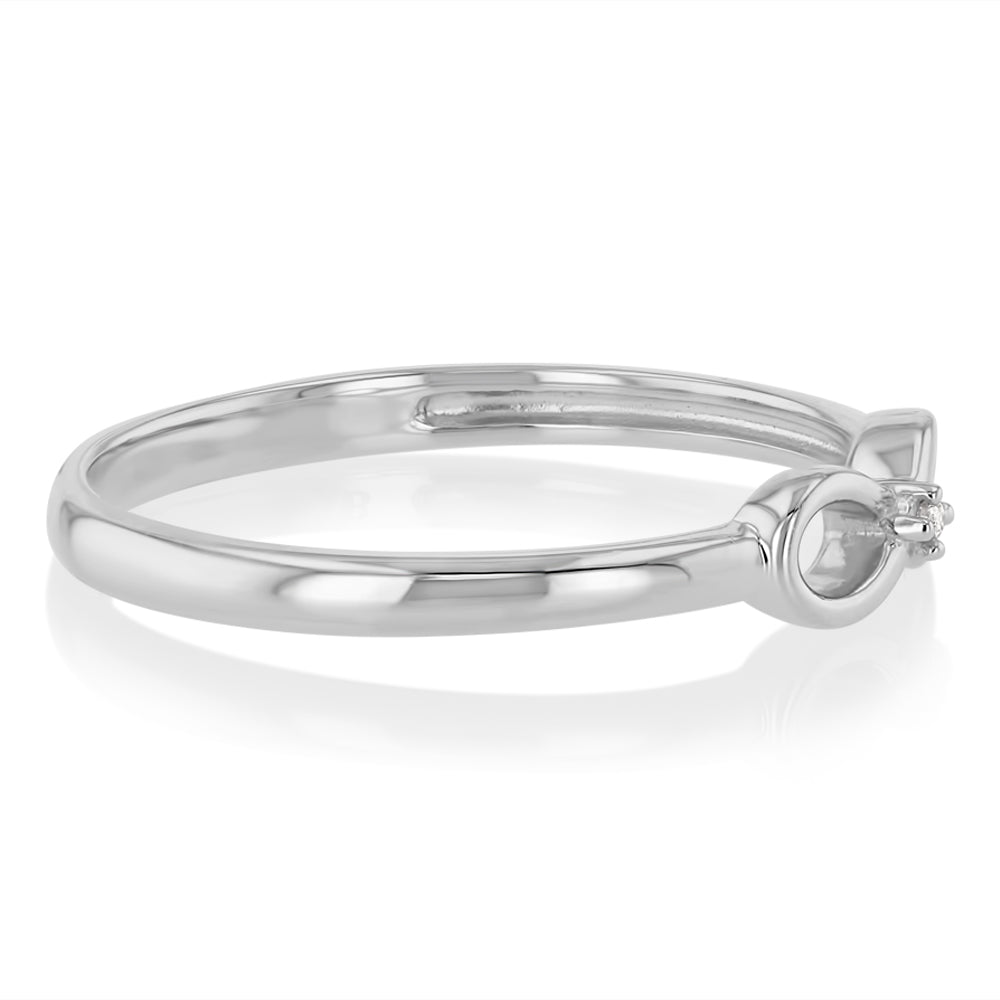 1 Diamond Dress Ring in Sterling Silver
