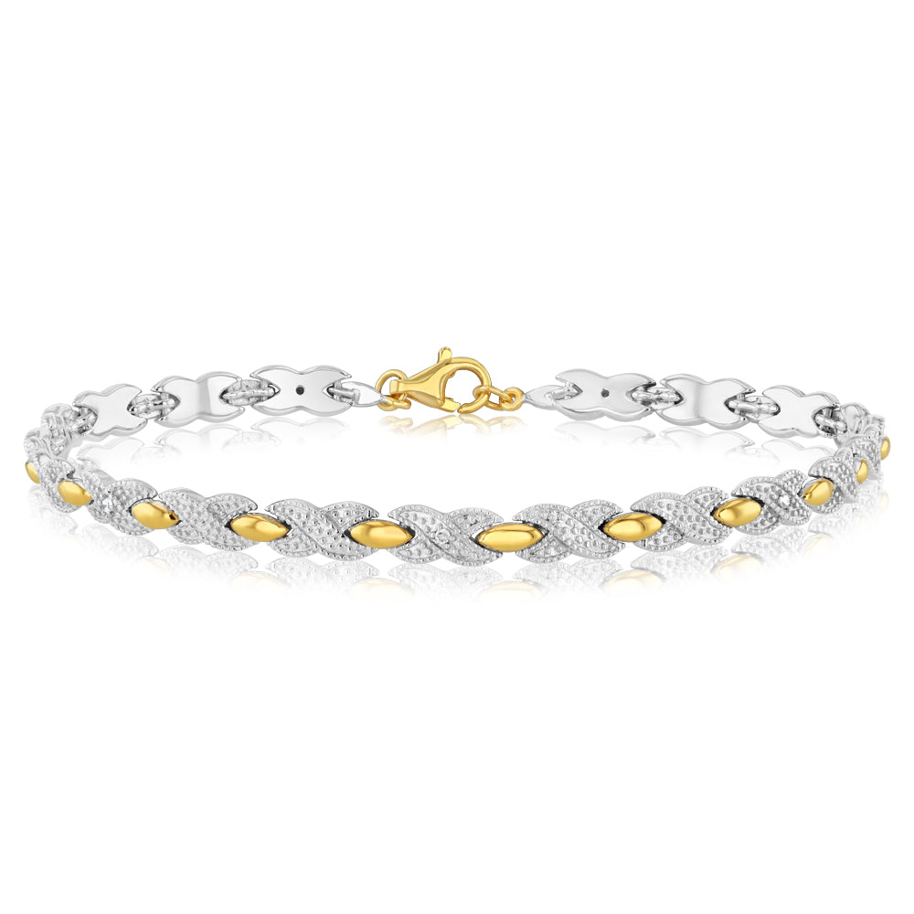 Diamond Tennis Bracelet in Gold Plated Silver