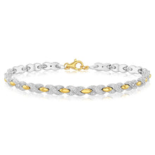 Load image into Gallery viewer, Diamond Tennis Bracelet in Gold Plated Silver
