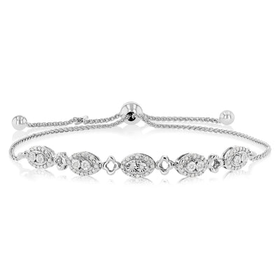 1/5 Carat Diamond Fancy Bracelet in Sterling Silver
