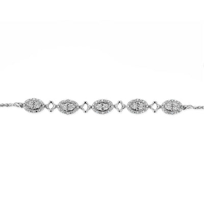 1/5 Carat Diamond Fancy Bracelet in Sterling Silver
