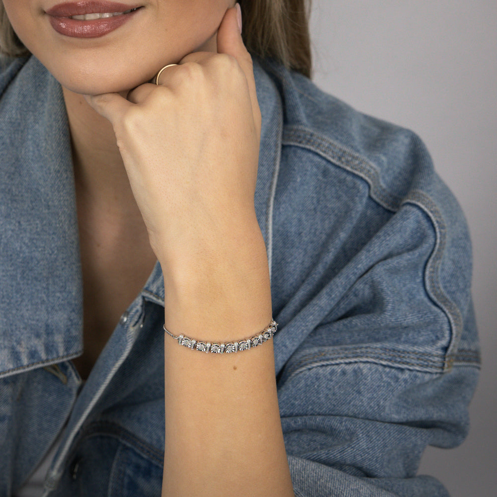 1/6 Carat Diamond Fancy Bracelet in Sterling Silver