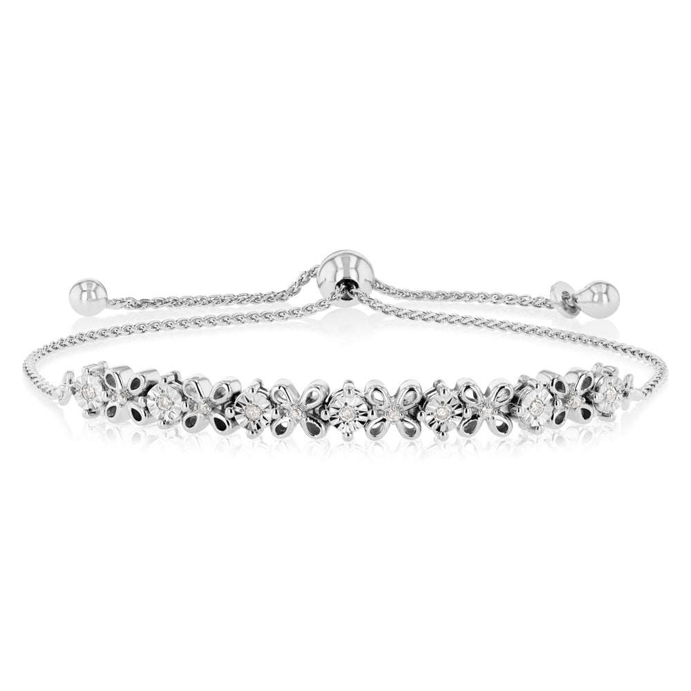 1/6 Carat Diamond Fancy Bracelet in Sterling Silver