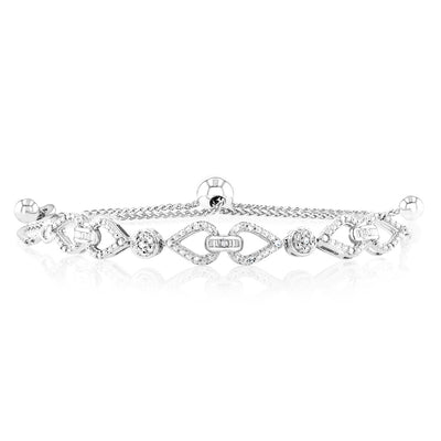 1/10 Carat Diamond Fancy Bracelet in Sterling Silver
