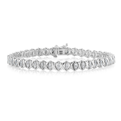 0.95 Carat Diamond Tennis Bracelet in Sterling Silver