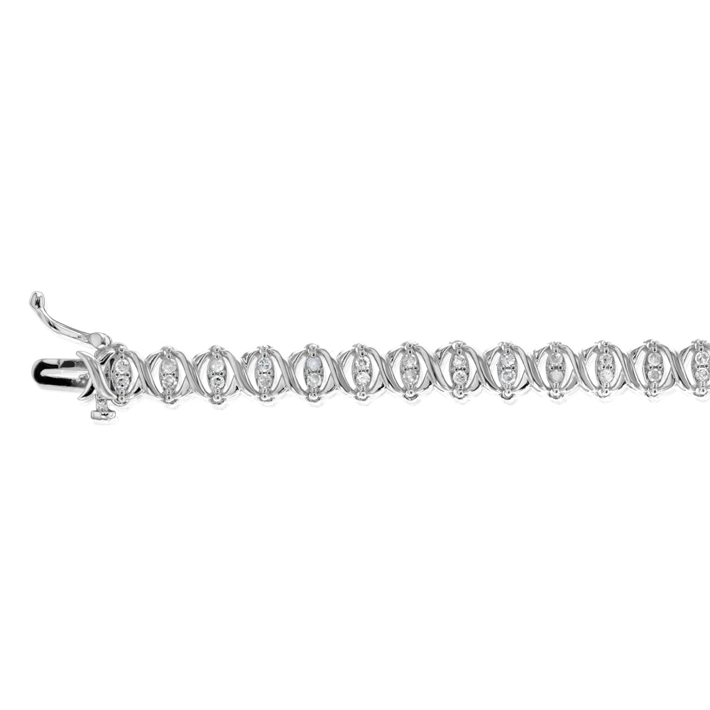 0.95 Carat Diamond Tennis Bracelet in Sterling Silver
