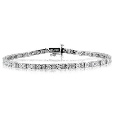 0.95 Carat Diamond 19cm Bracelet in Sterling Silver