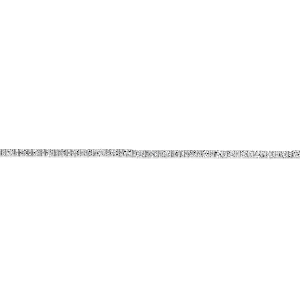0.95 Carat Diamond Tennis Bracelet in Sterling Silver