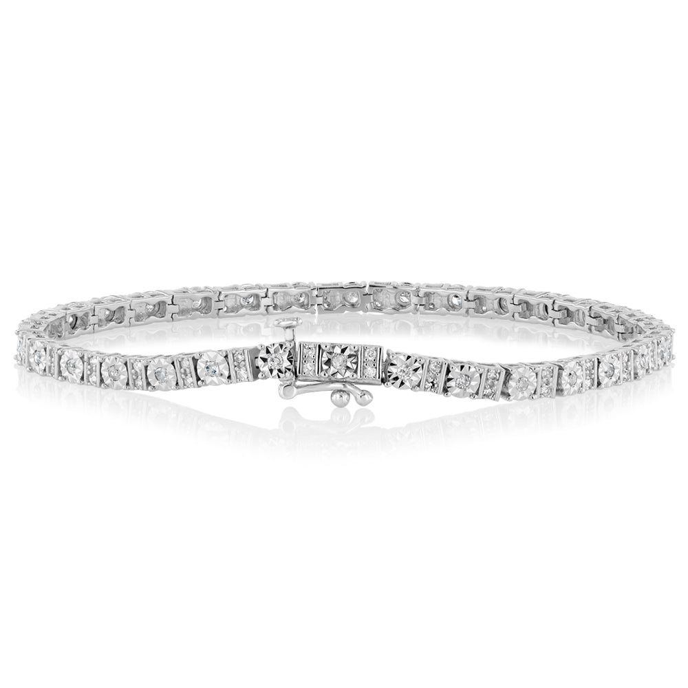 0.95 Carat Diamond Tennis Bracelet in Sterling Silver
