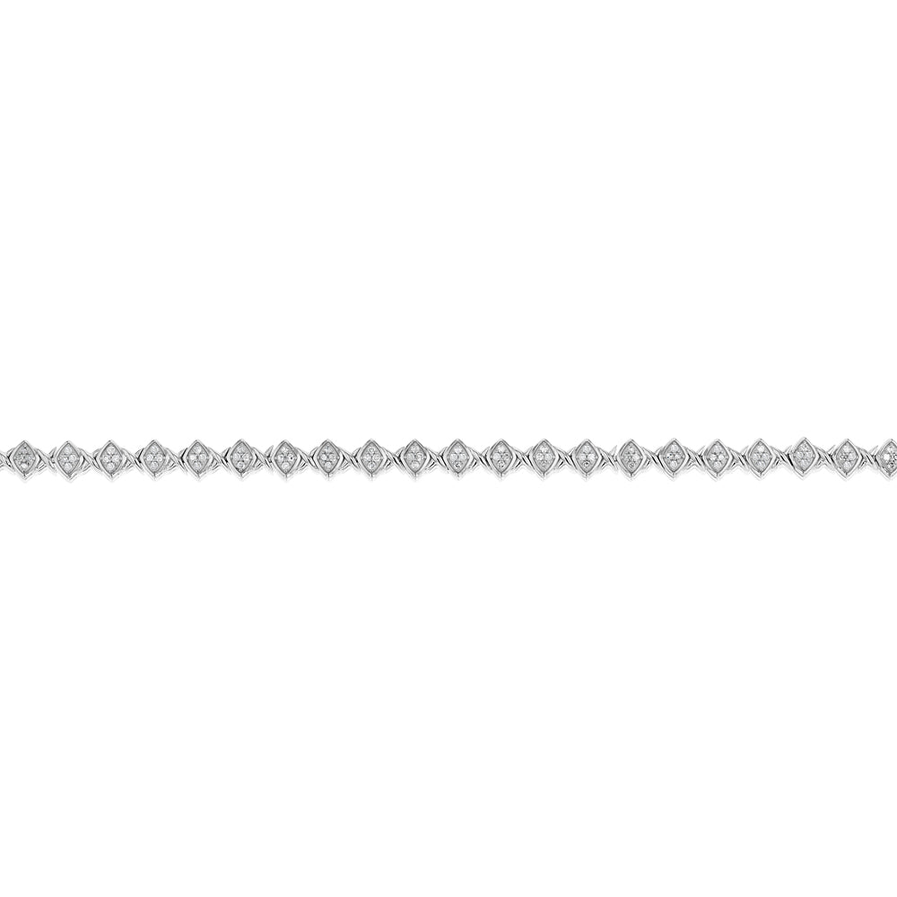 0.95 Carat Diamond Bracelet in Sterling Silver