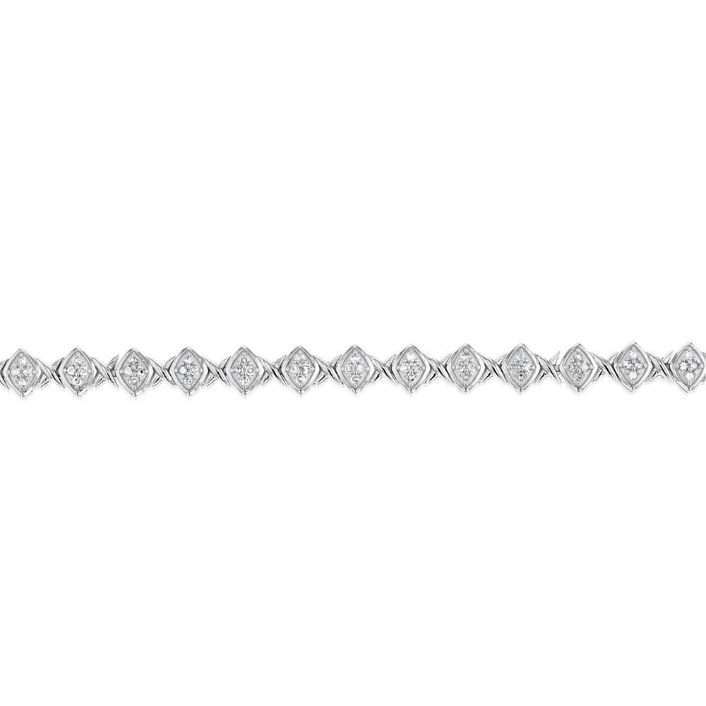 0.95 Carat Diamond Bracelet in Sterling Silver