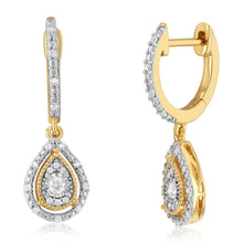 Load image into Gallery viewer, 1/2 Carat Earring &amp; Pendant Set in Gold Plated Sterling Silver on 45cm Chain