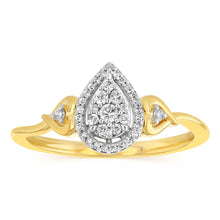Load image into Gallery viewer, 1/10 Carat Diamond Promise Ring in Gold Plated Sterling Silver