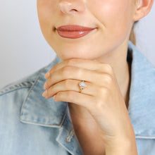 Load image into Gallery viewer, 1/10 Carat Diamond Promise Ring in Gold Plated Sterling Silver