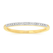 Load image into Gallery viewer, 10 Diamond Eternity Ring in Gold Plated Silver