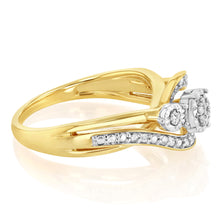 Load image into Gallery viewer, 1/6 Carat Diamond Ring in Gold Plated Silver