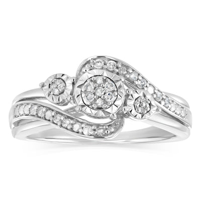 1/6 Carat Diamond Ring in Sterling Silver