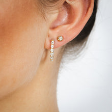 Load image into Gallery viewer, 1/10 Carat Diamond Hoop and Stud Earrings Earrings Set in Gold Plated Silver