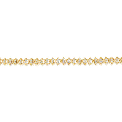 0.90 Carat Diamond 18cm Bracelet in Gold Plated Silver