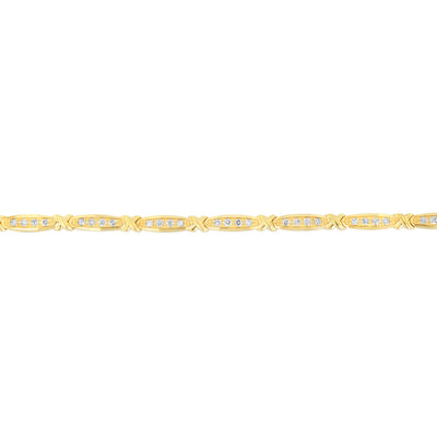 0.95 Carat Diamond 17.5cm Bracelet in Gold Plated Silver