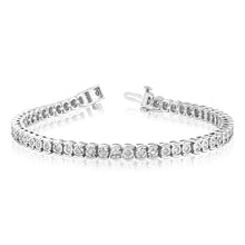 Load image into Gallery viewer, 0.95 Carat Diamond Tennis 19cm  Bracelet in Gold Plated Silver