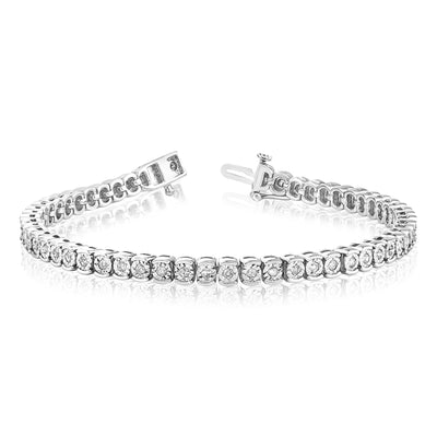0.95 Carat Diamond Tennis 19cm  Bracelet in Gold Plated Silver