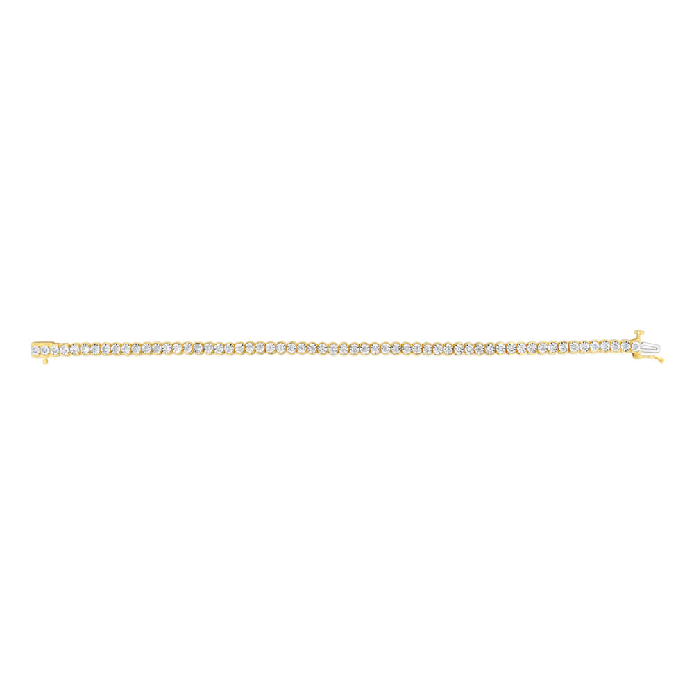 0.95 Carat Diamond Tennis 19cm  Bracelet in Gold Plated Silver