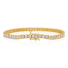 Load image into Gallery viewer, 0.95 Carat Diamond Tennis 19cm  Bracelet in Gold Plated Silver