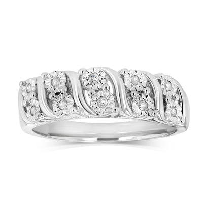 1/10 Carat Diamond Ring in Sterling Silver