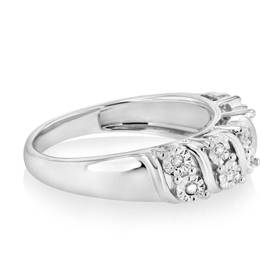 1/10 Carat Diamond Ring in Sterling Silver