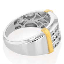 Load image into Gallery viewer, 1/5 Carat Diamond Gents Ring in Gold Plated Silver
