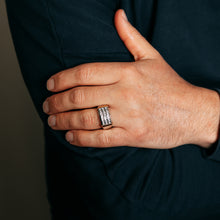 Load image into Gallery viewer, 1/5 Carat Diamond Gents Ring in Gold Plated Silver