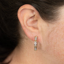 Load image into Gallery viewer, 1/10 Carat Diamond Hoop Earring in Gold Plated Silver