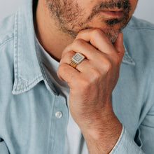 Load image into Gallery viewer, 1/5 Carat Diamond Gents Ring in Gold Plated Silver