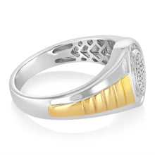 Load image into Gallery viewer, 1/4 Carat Diamond Gents Ring in Gold Plated Silver
