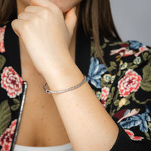 Load image into Gallery viewer, 1/5 Carat Natural Diamond Bangle in Sterling Silver