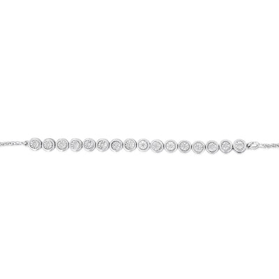 Natural Diamond Slider Bracelet in Sterling Silver