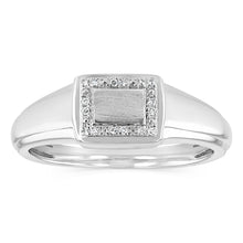 Load image into Gallery viewer, 0.04 Carat Diamond Gents Ring in Sterling Silver