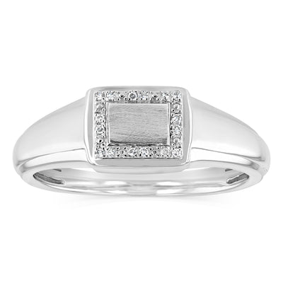 0.04 Carat Diamond Gents Ring in Sterling Silver