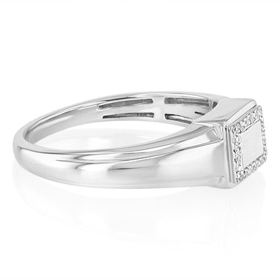 0.04 Carat Diamond Gents Ring in Sterling Silver