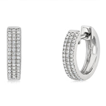 Load image into Gallery viewer, 1/4 Carat Diamond Hoop Earrings in Sterling Silver