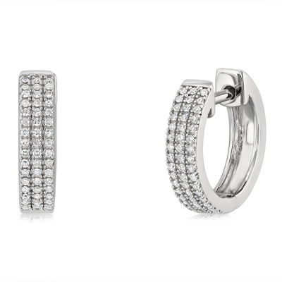 1/4 Carat Diamond Hoop Earrings in Sterling Silver