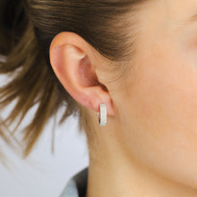 Load image into Gallery viewer, 1/4 Carat Diamond Hoop Earrings in Sterling Silver