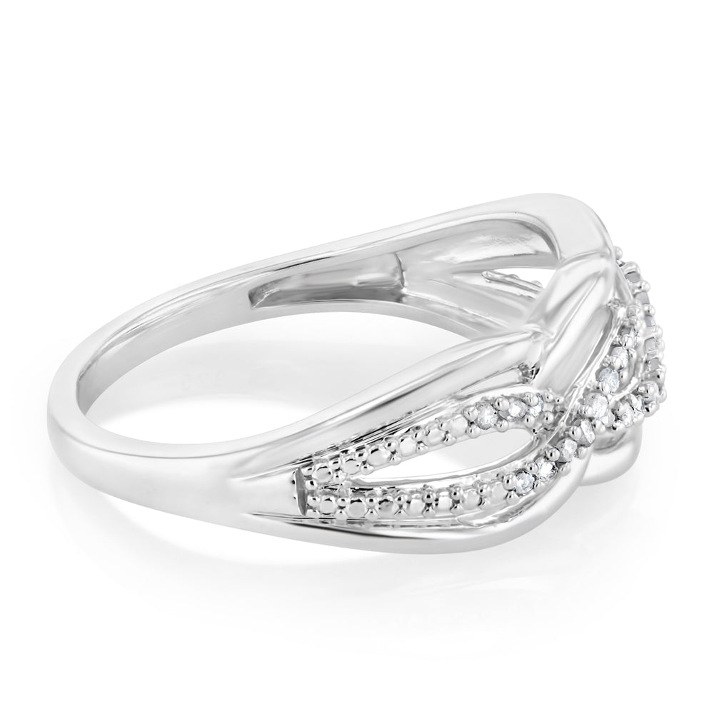 1/10 Carat Diamond Dress Ring in Sterling Silver