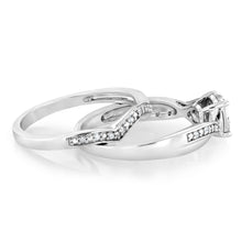 Load image into Gallery viewer, 1/6 Carat Diamond Bridal Ring in Sterling Silver