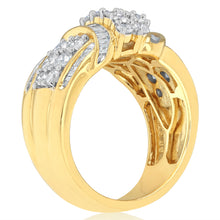Load image into Gallery viewer, 1.9 Carats Diamond Dress Ring in Gold Plated Silver