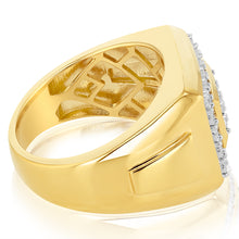 Load image into Gallery viewer, 1/4 Carat Diamond Gents Ring in Gold Plated Sterling Silver
